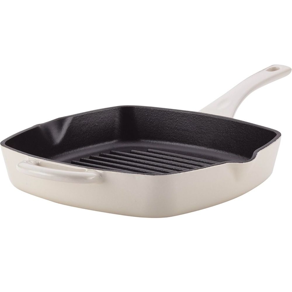 NEW IN BOX Ayesha Curry Cast Iron Square Grill Pan With Pour Spouts, 10-Inch